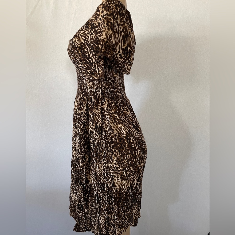 Motherhood Maternity Animal Print Brown Dress  Sz Medium - Picture 2 of 9